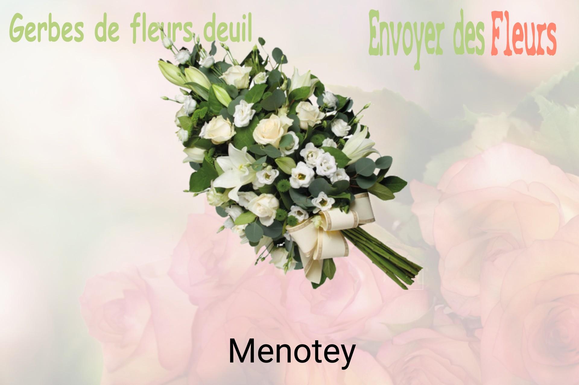 Gerbe de fleurs de deuil livrée à Menotey